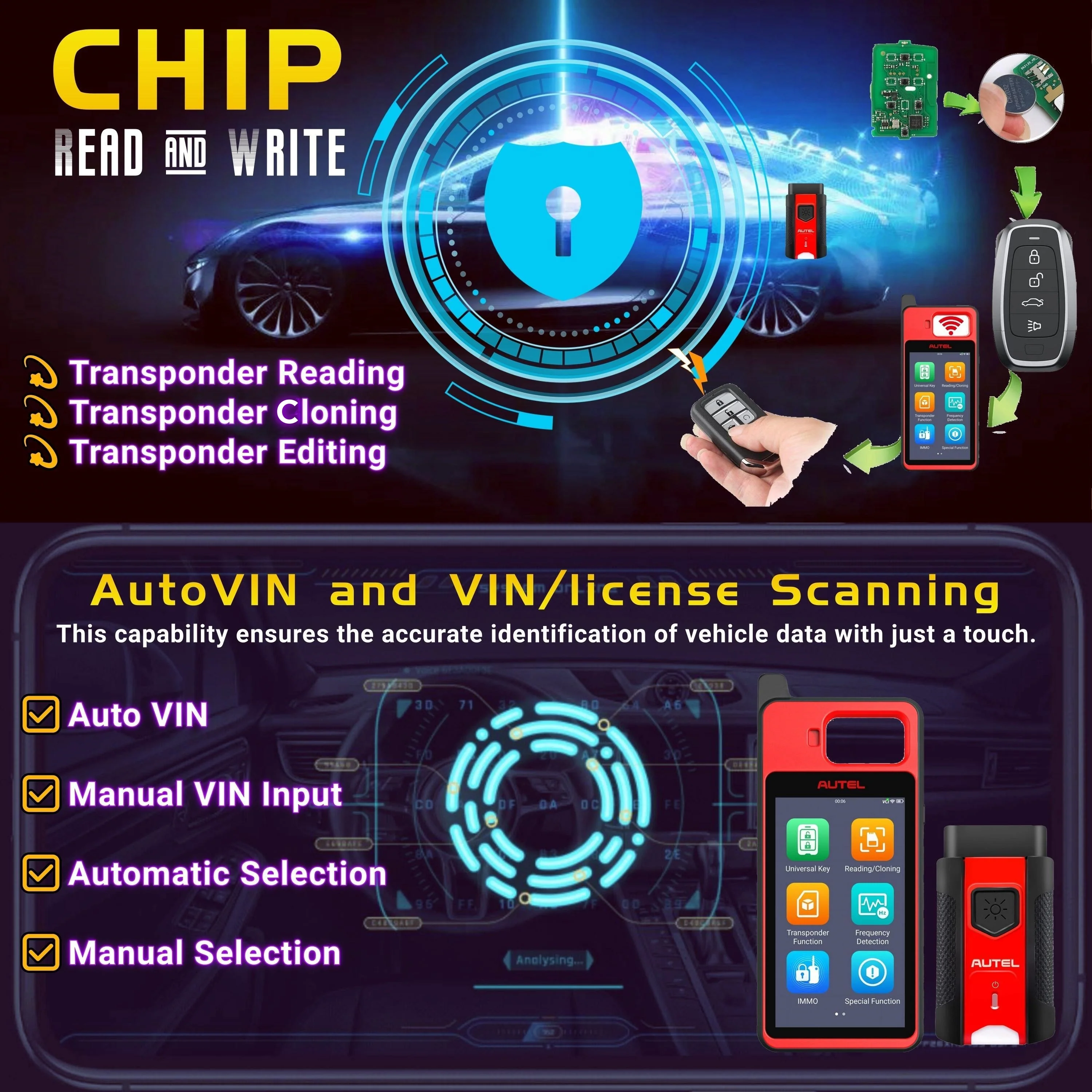 Autel MaxiIM KM100 IMMO & Key Fob Programming Tool(US Version) - Image 7