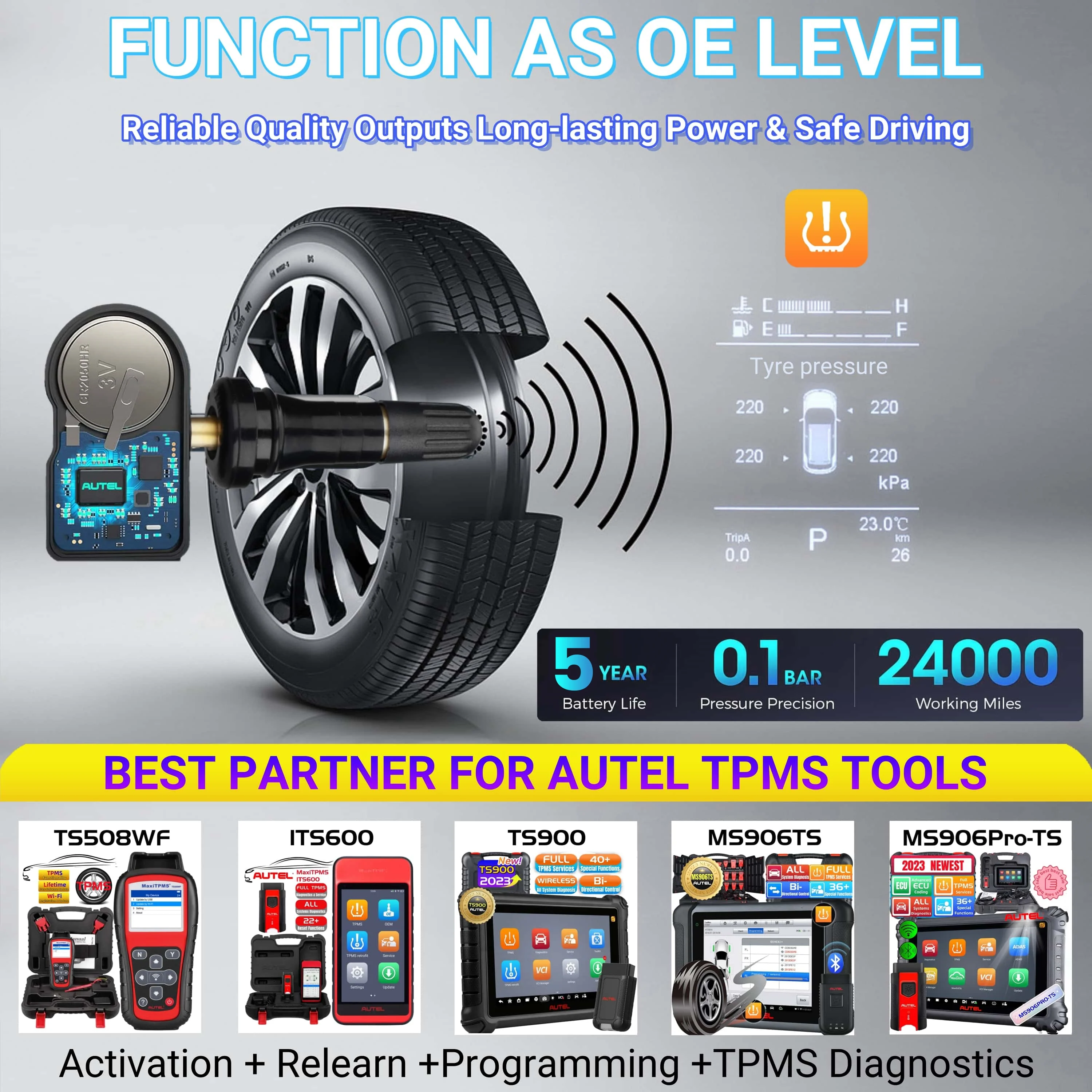 Autel MaxiTPMS Rubber TPMS Sensors (315MHz&433MHz) - Image 3